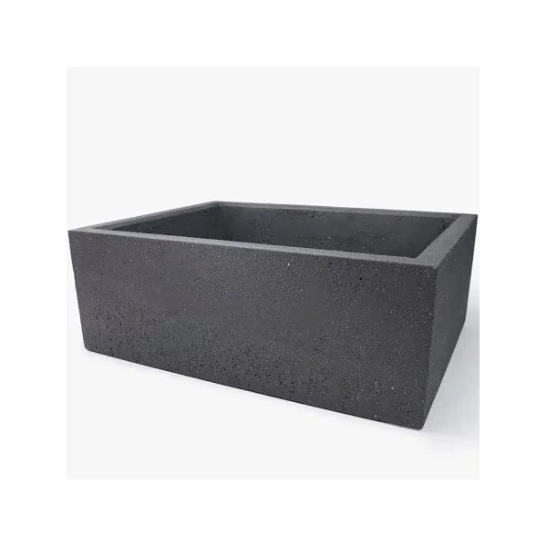 Cuba Retangular de Concreto 37x14cm - Preto