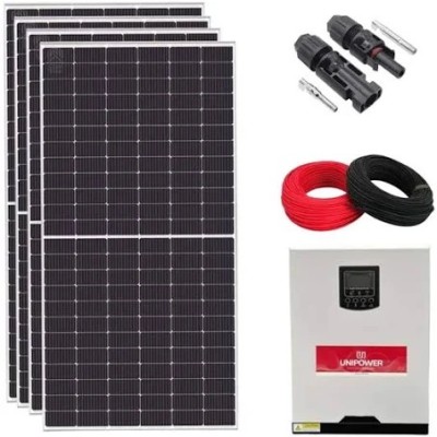 Kit Solar Canadian 333kWh/mês Monocristalino Inversor Unipower 3kw 48V